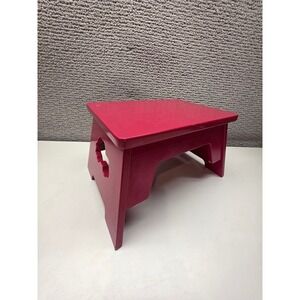 Circo Red Wooden Step Stool Kids Car Cutout Bathroom Bedroom Playroom Furniture